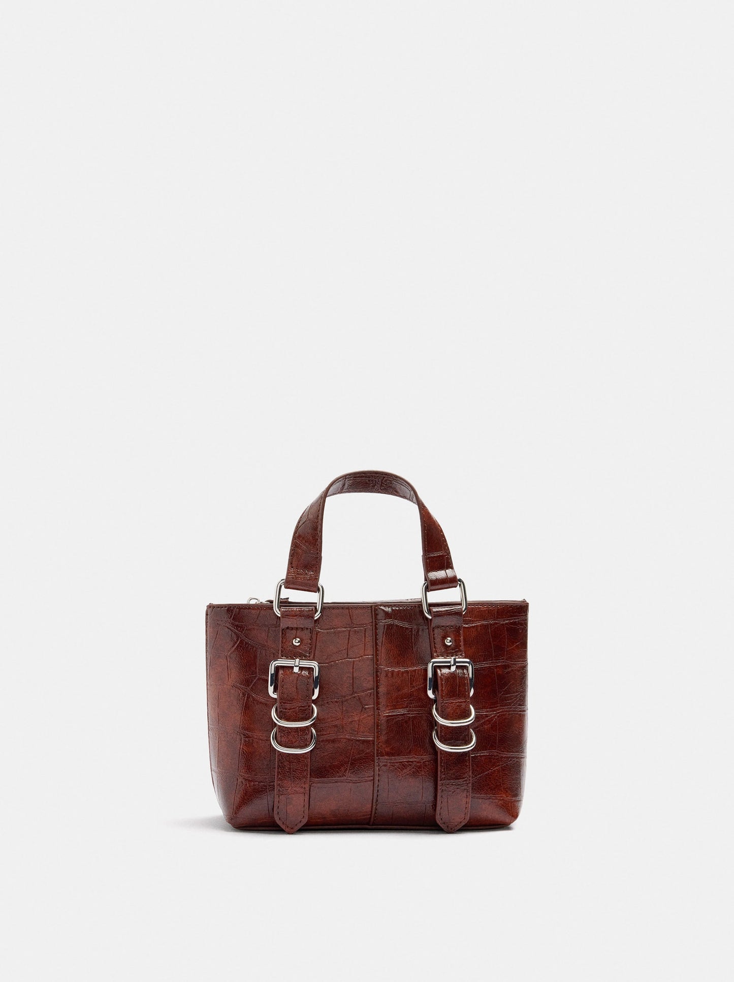 Tote Bag With Embossed Animal-Print Buckles
