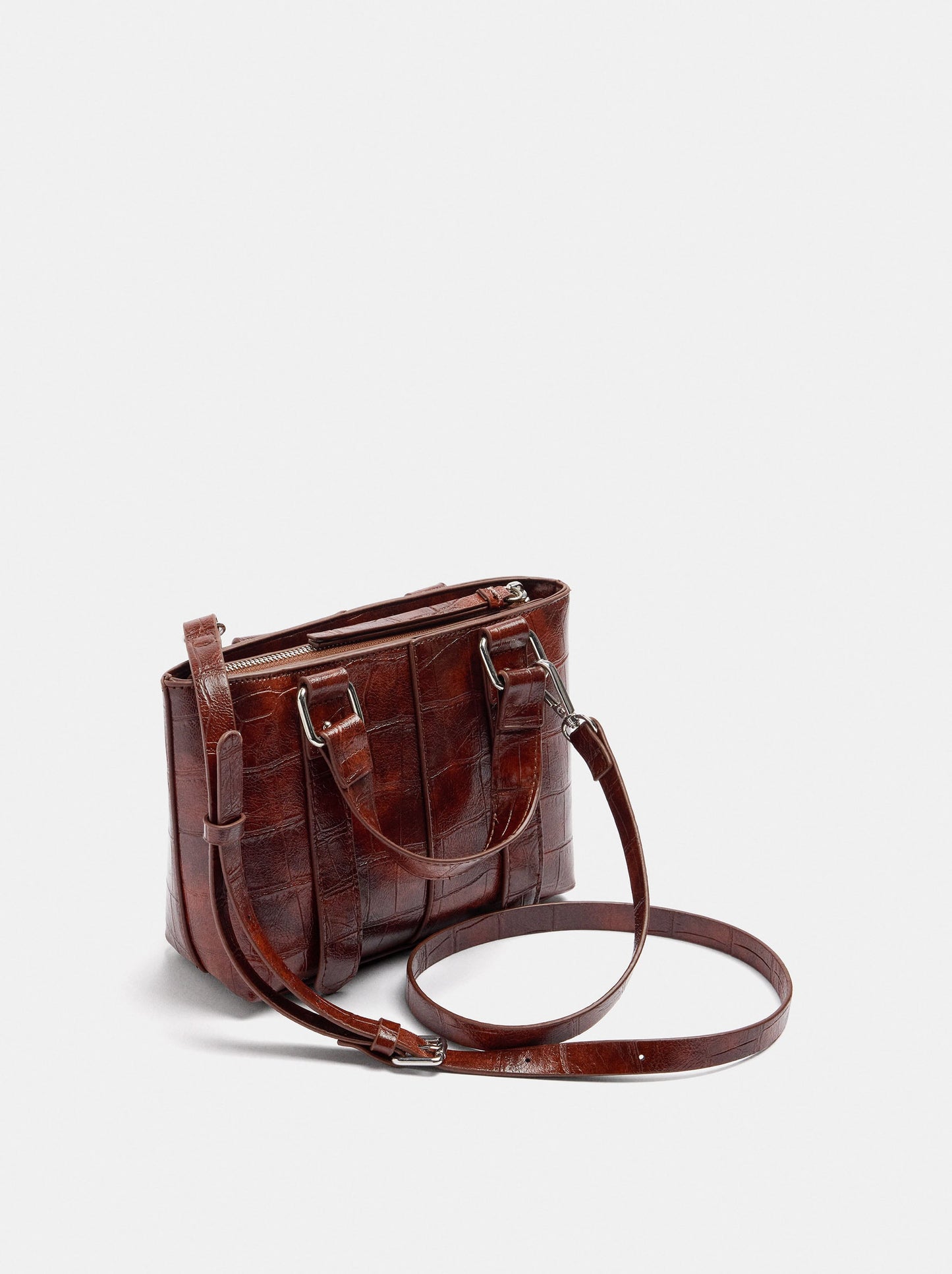 Tote Bag With Embossed Animal-Print Buckles