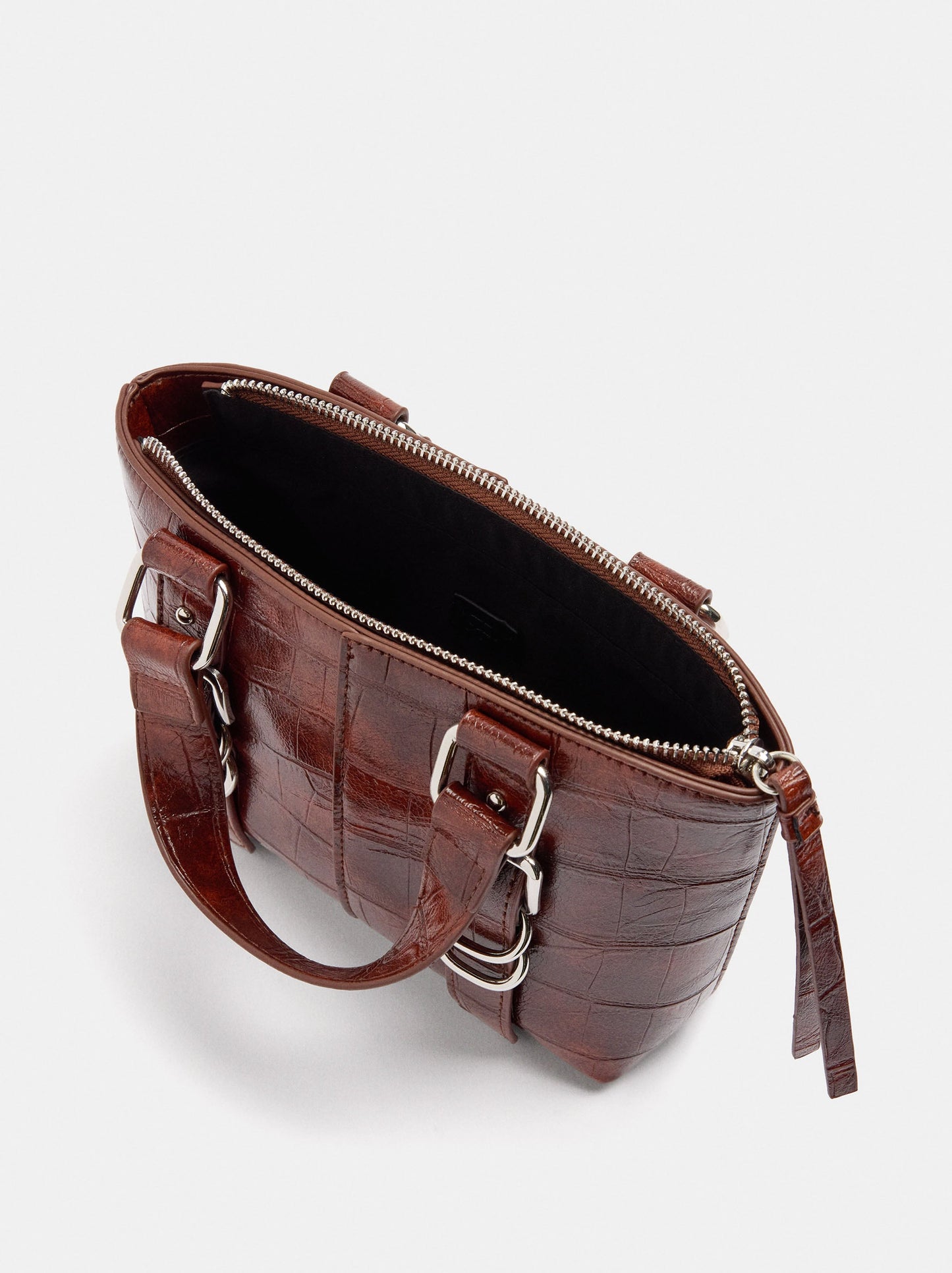 Tote Bag With Embossed Animal-Print Buckles
