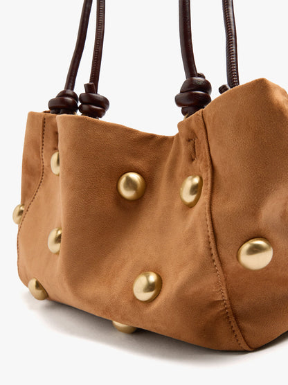 Leather-Effect Shoulder Bag With Spheres