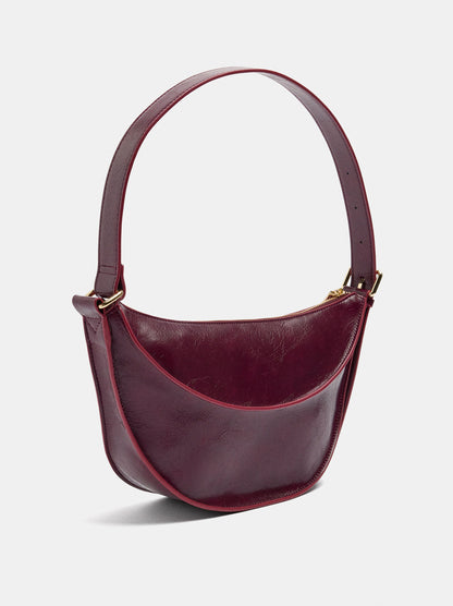 Crescent Shoulder Bag With Cracked Effect