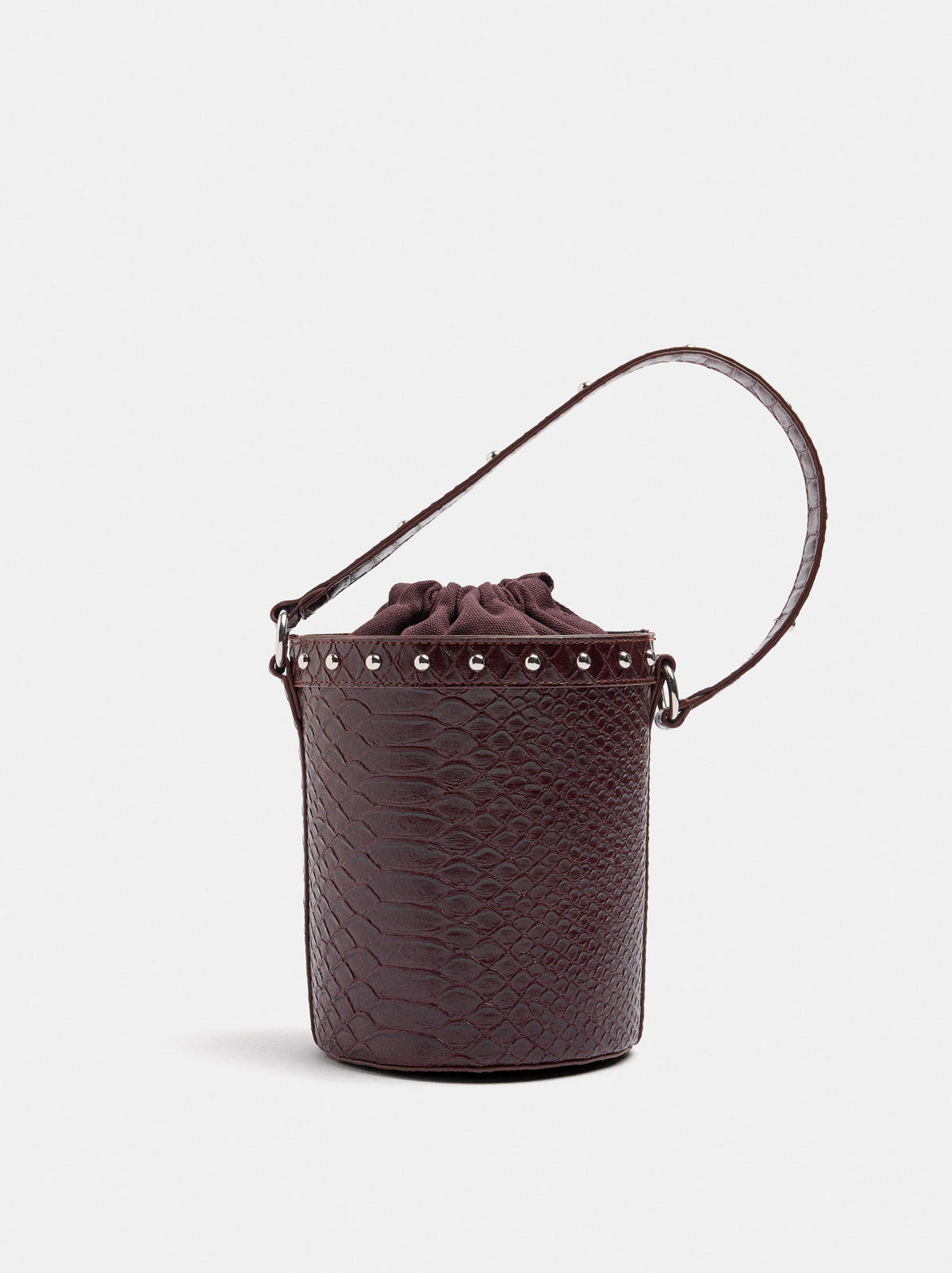 Animal-Print Bucket Bag With Studs