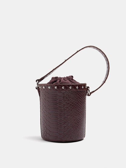 Animal-Print Bucket Bag With Studs