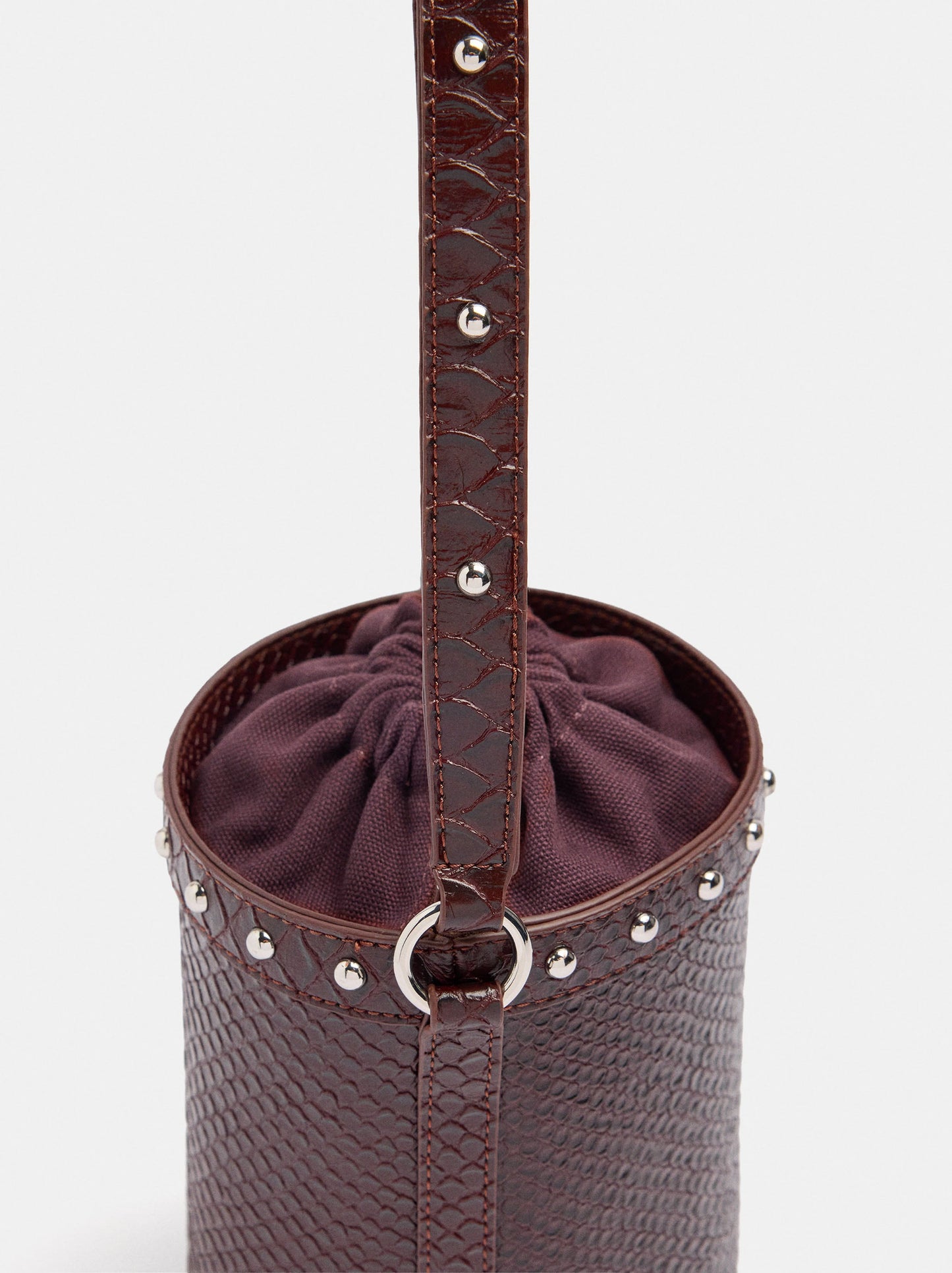 Animal-Print Bucket Bag With Studs