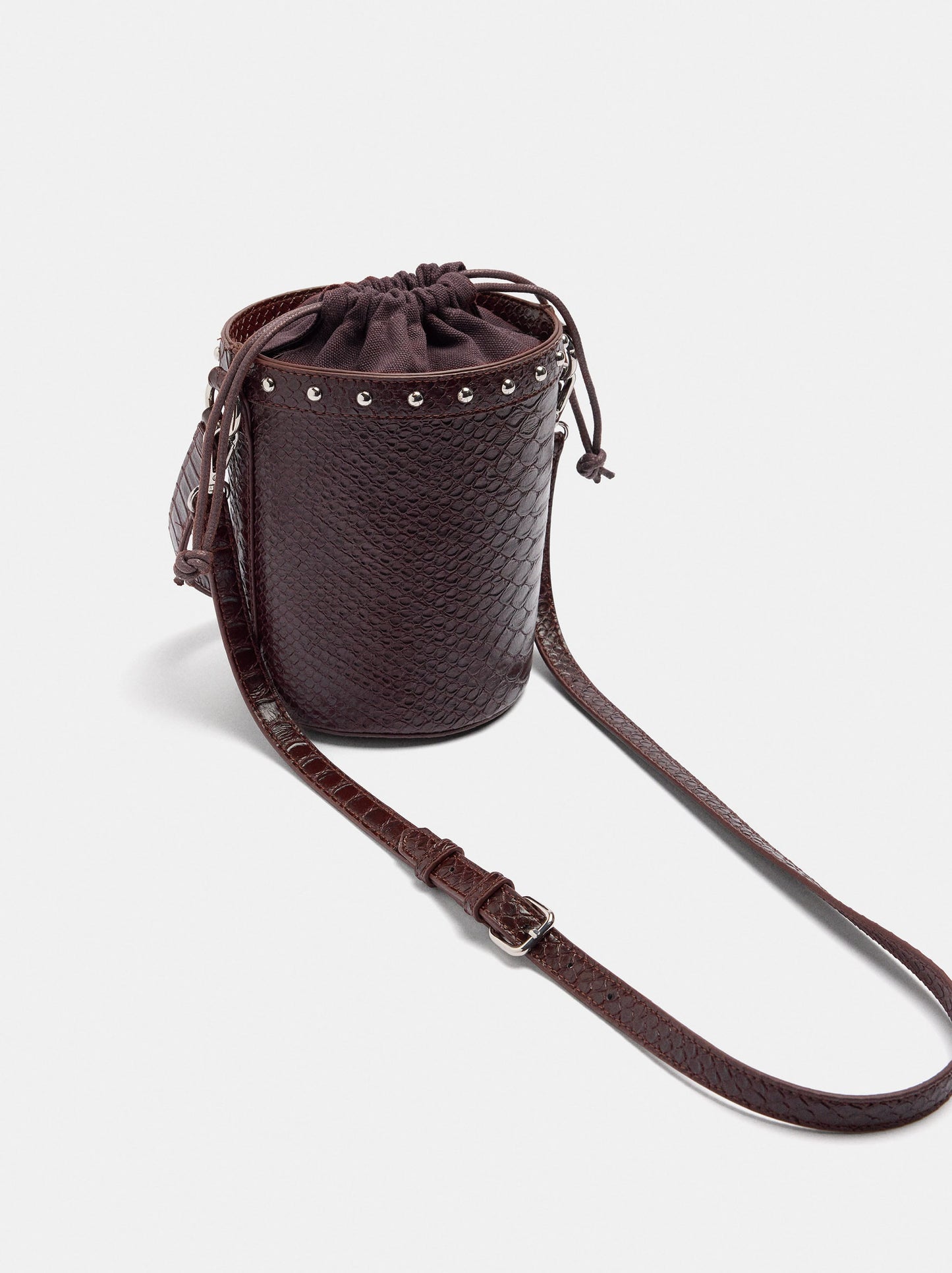 Animal-Print Bucket Bag With Studs