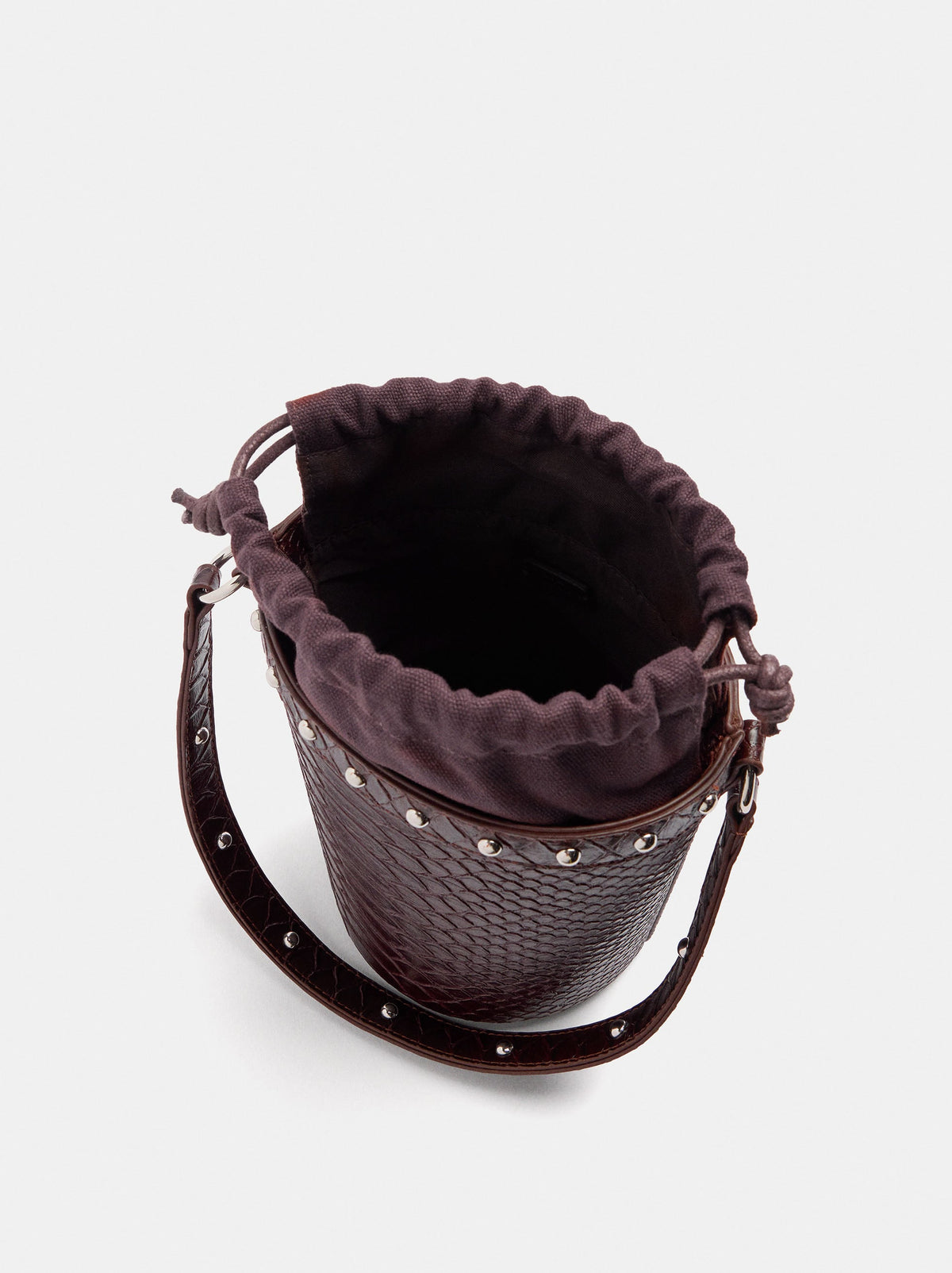 Animal-Print Bucket Bag With Studs