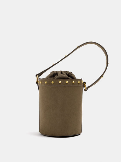 Leather-Effect Bucket Bag With Studs