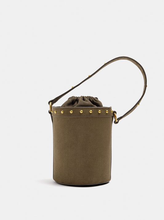 Leather-Effect Bucket Bag With Studs