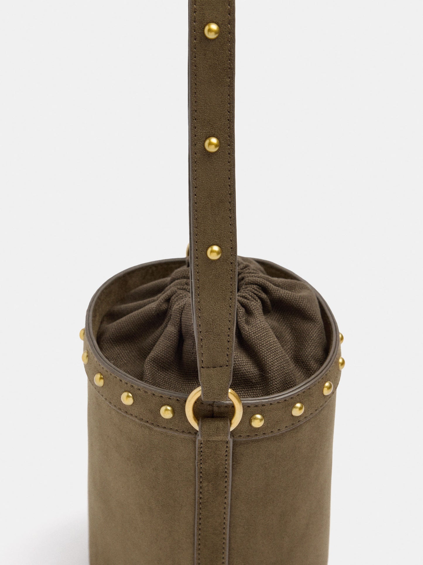 Leather-Effect Bucket Bag With Studs