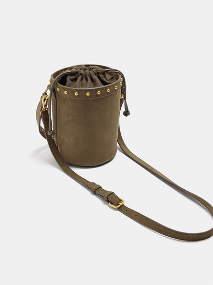 Leather-Effect Bucket Bag With Studs