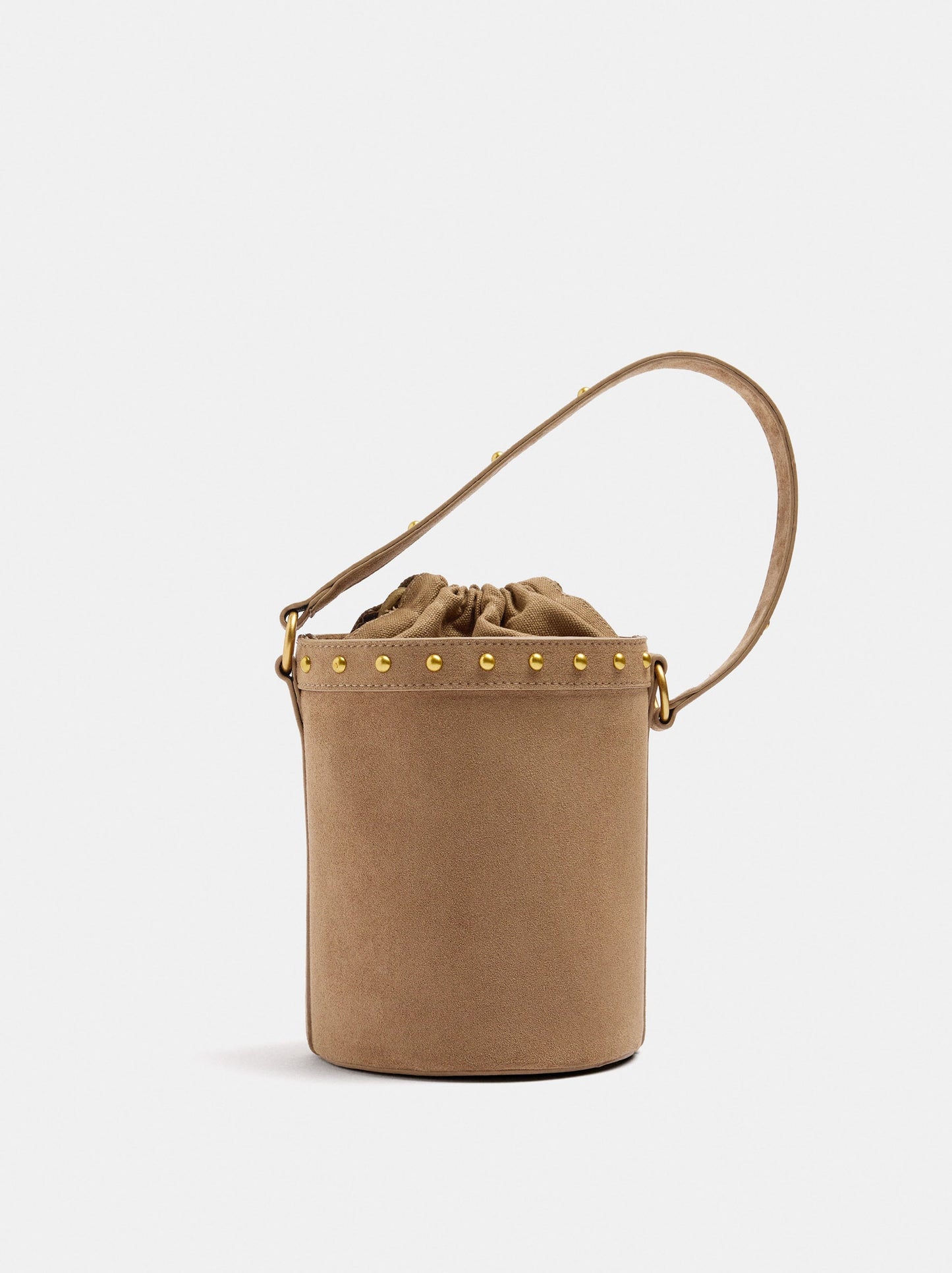 Leather-Effect Bucket Bag With Studs