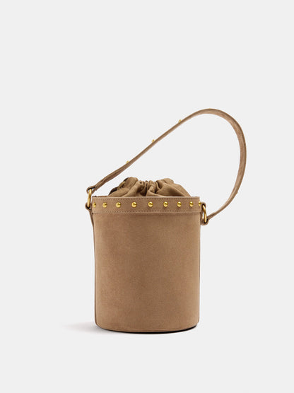 Leather-Effect Bucket Bag With Studs