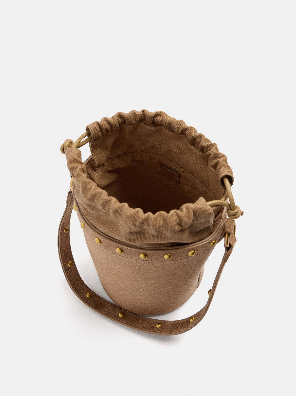 Leather-Effect Bucket Bag With Studs