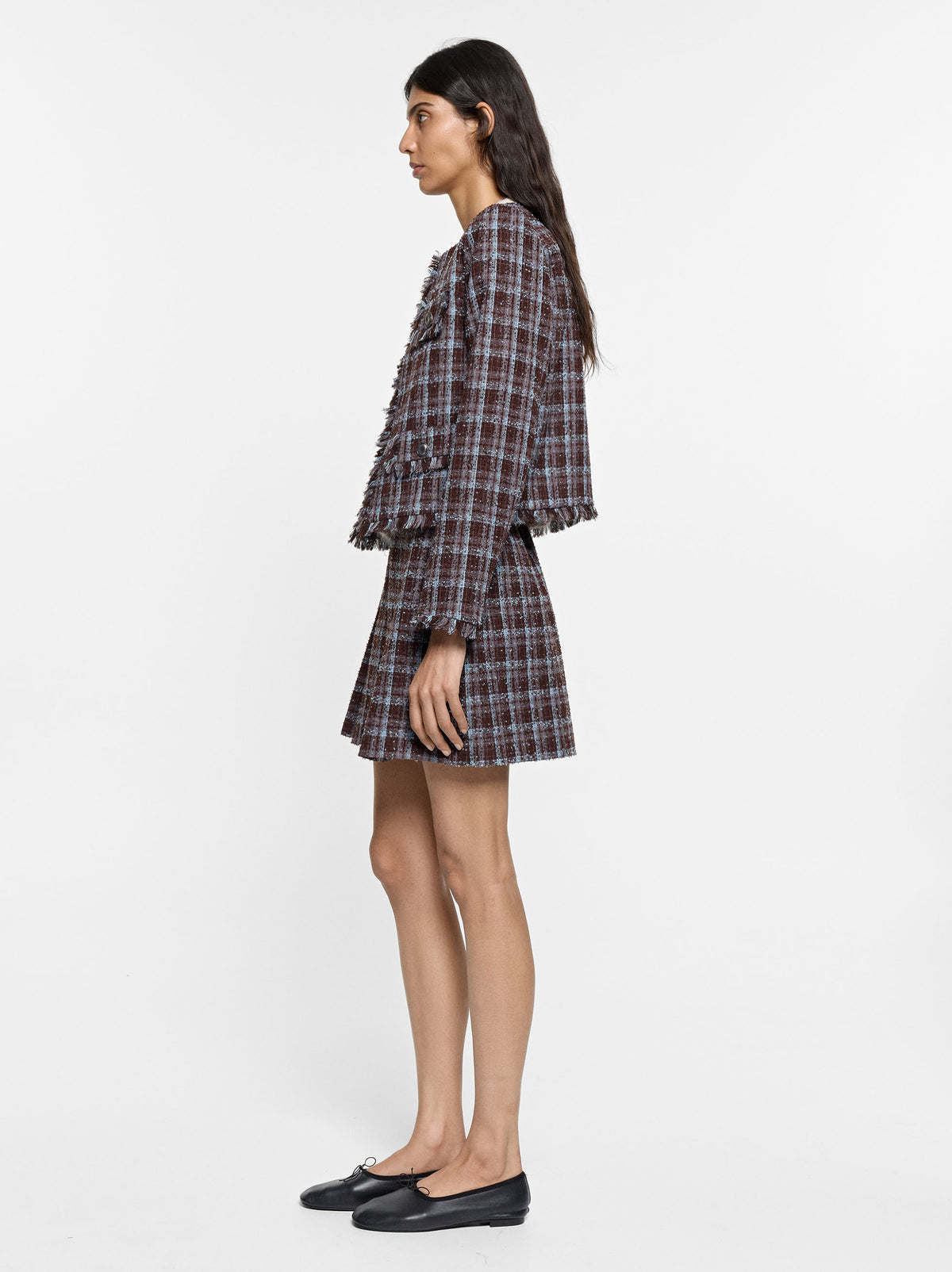 Blazer With Squares And Fringes