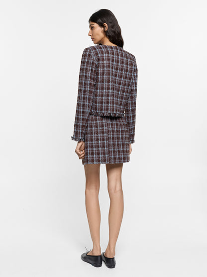Blazer With Squares And Fringes