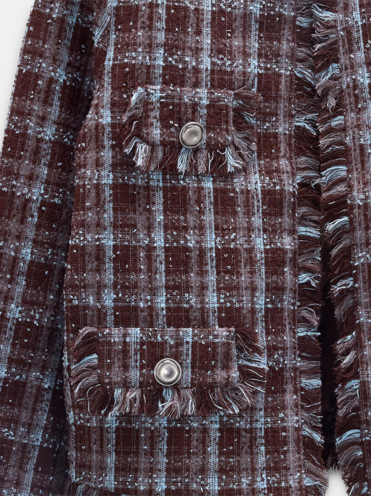 Blazer With Squares And Fringes