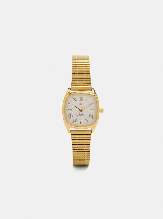 Square Watch With Stainless Steel Knit Strap