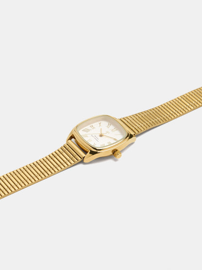 Square Watch With Stainless Steel Knit Strap
