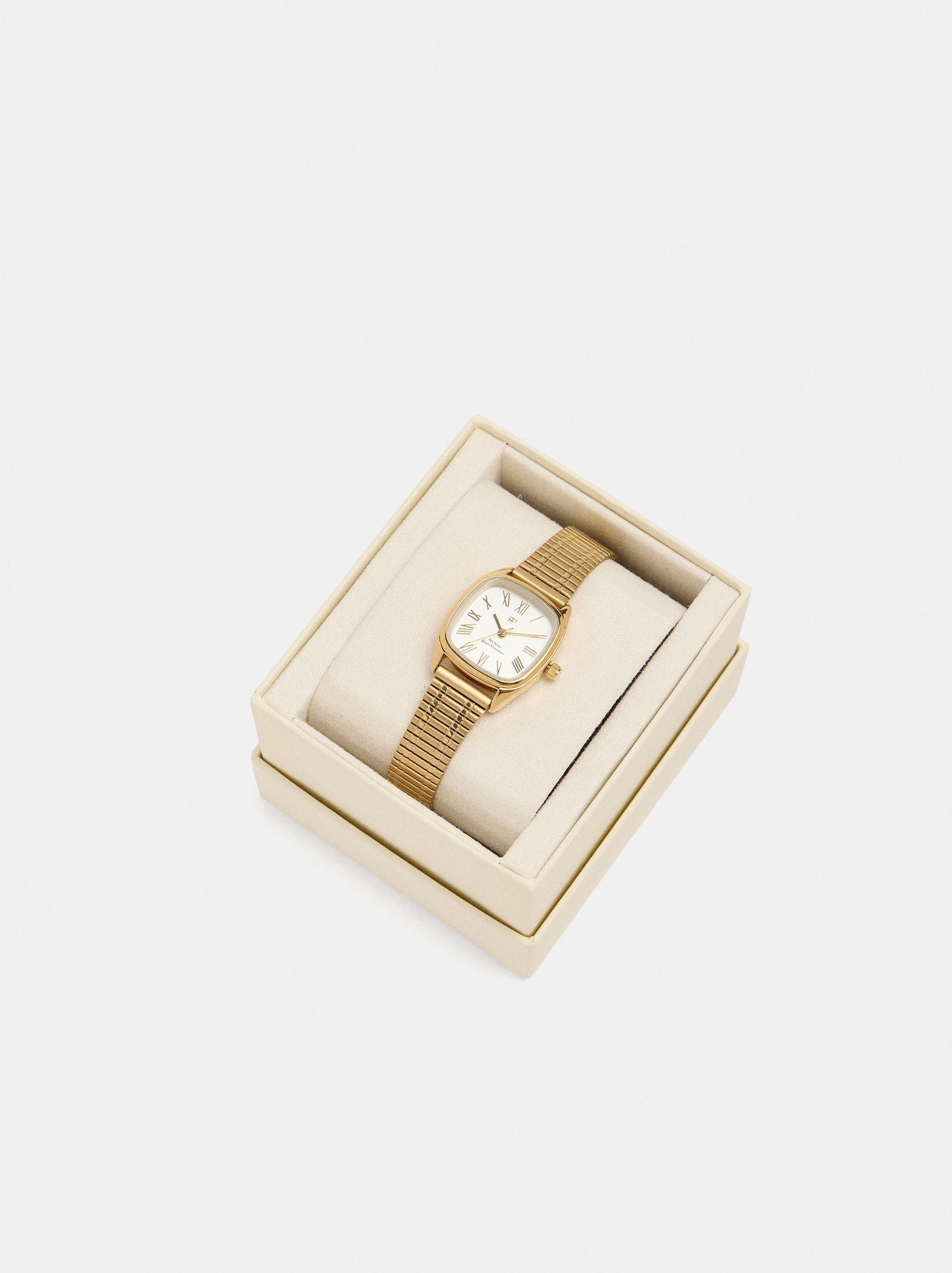 Square Watch With Stainless Steel Knit Strap