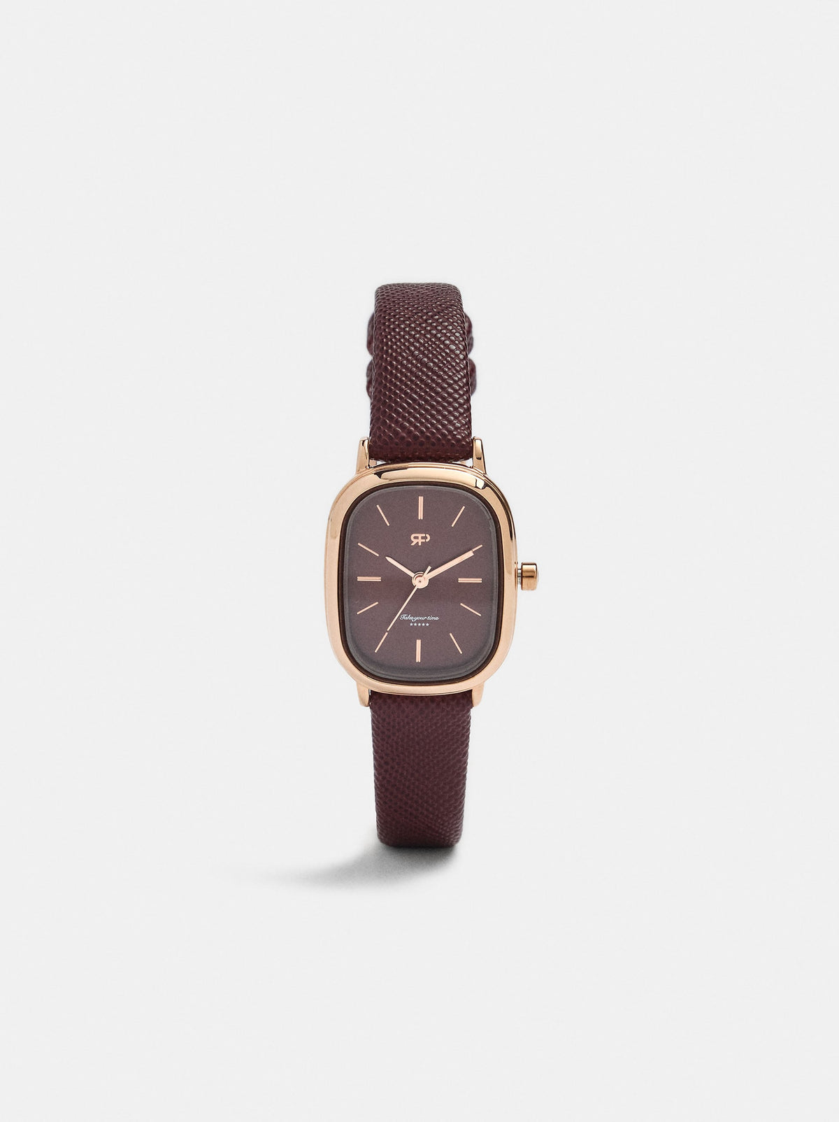 Rectangular Strap Watch With Texture