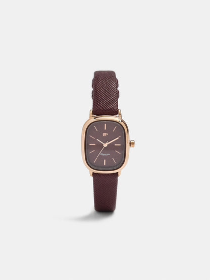 Rectangular Strap Watch With Texture