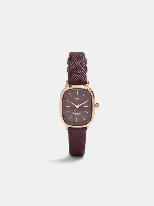 Rectangular Strap Watch With Texture