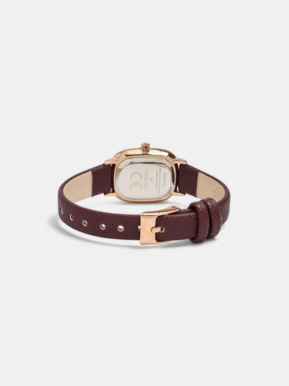 Rectangular Strap Watch With Texture