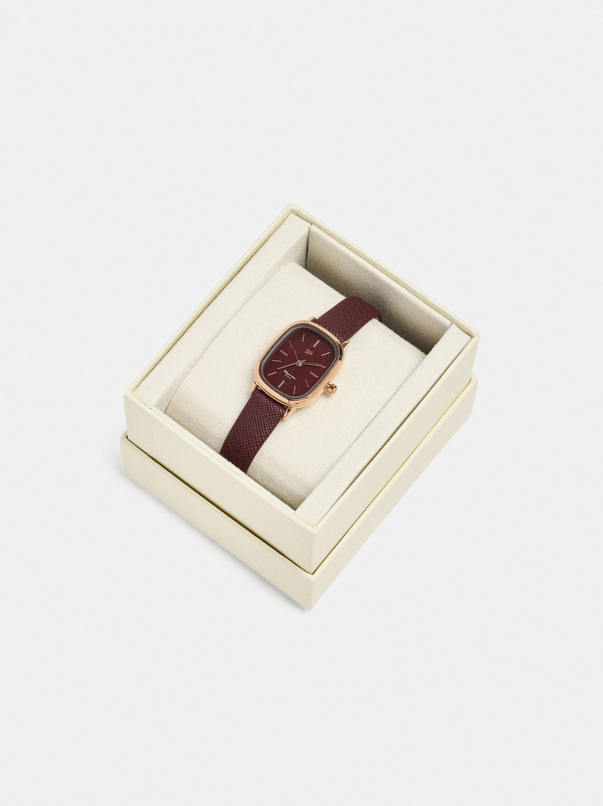 Rectangular Strap Watch With Texture