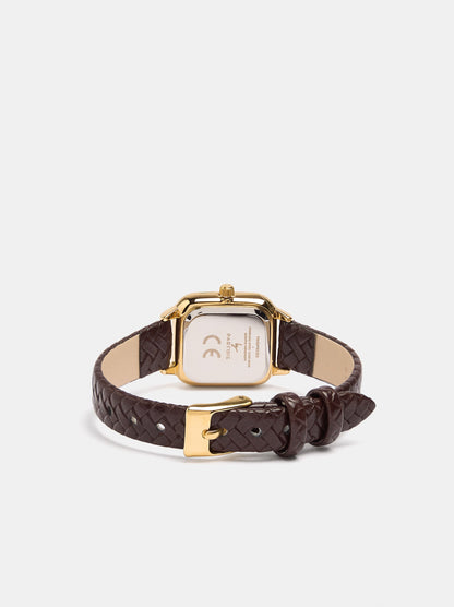 Square Watch With Braided Strap