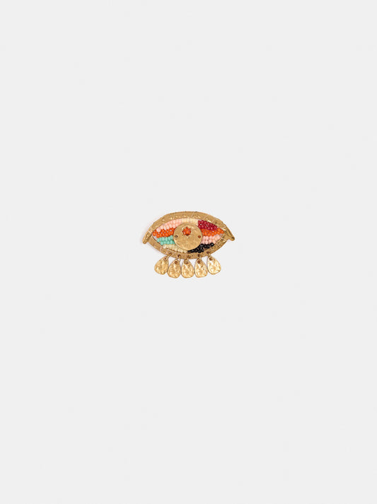 Eye Brooch With Beads
