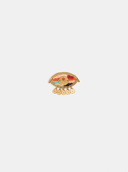 Eye Brooch With Beads