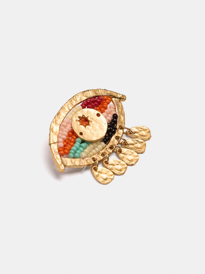 Eye Brooch With Beads