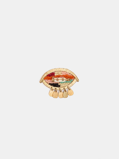 Eye Brooch With Beads