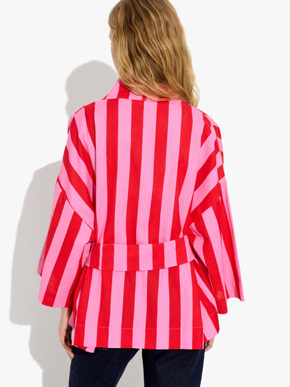 Kimono With Striped Fish Detail