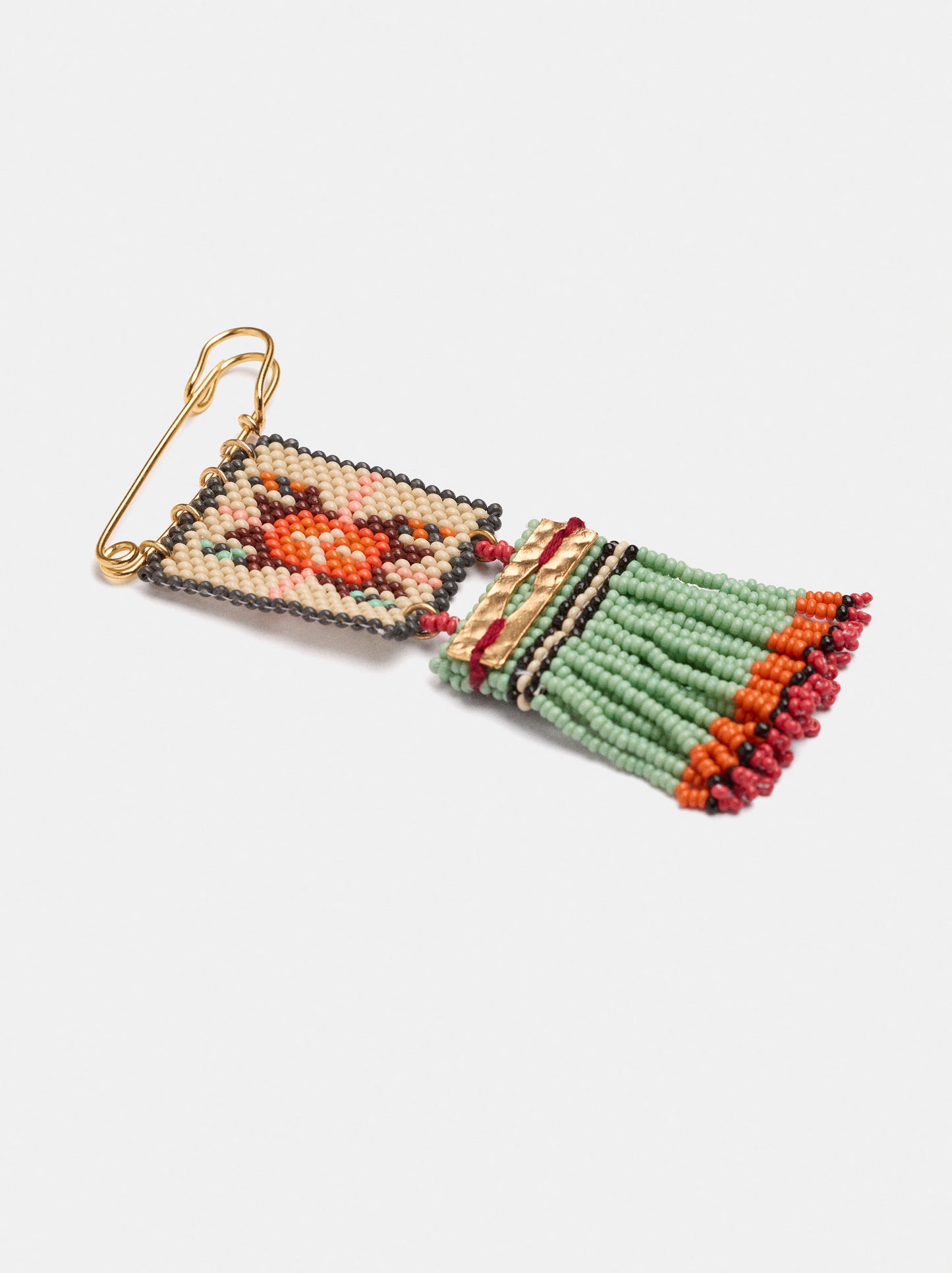 Brooch With Multicolor Beads