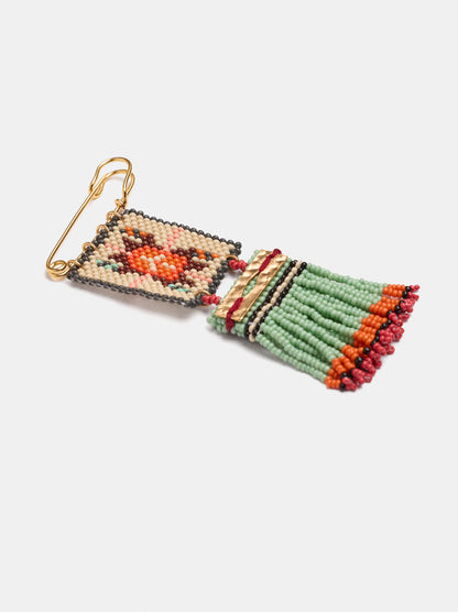 Brooch With Multicolor Beads