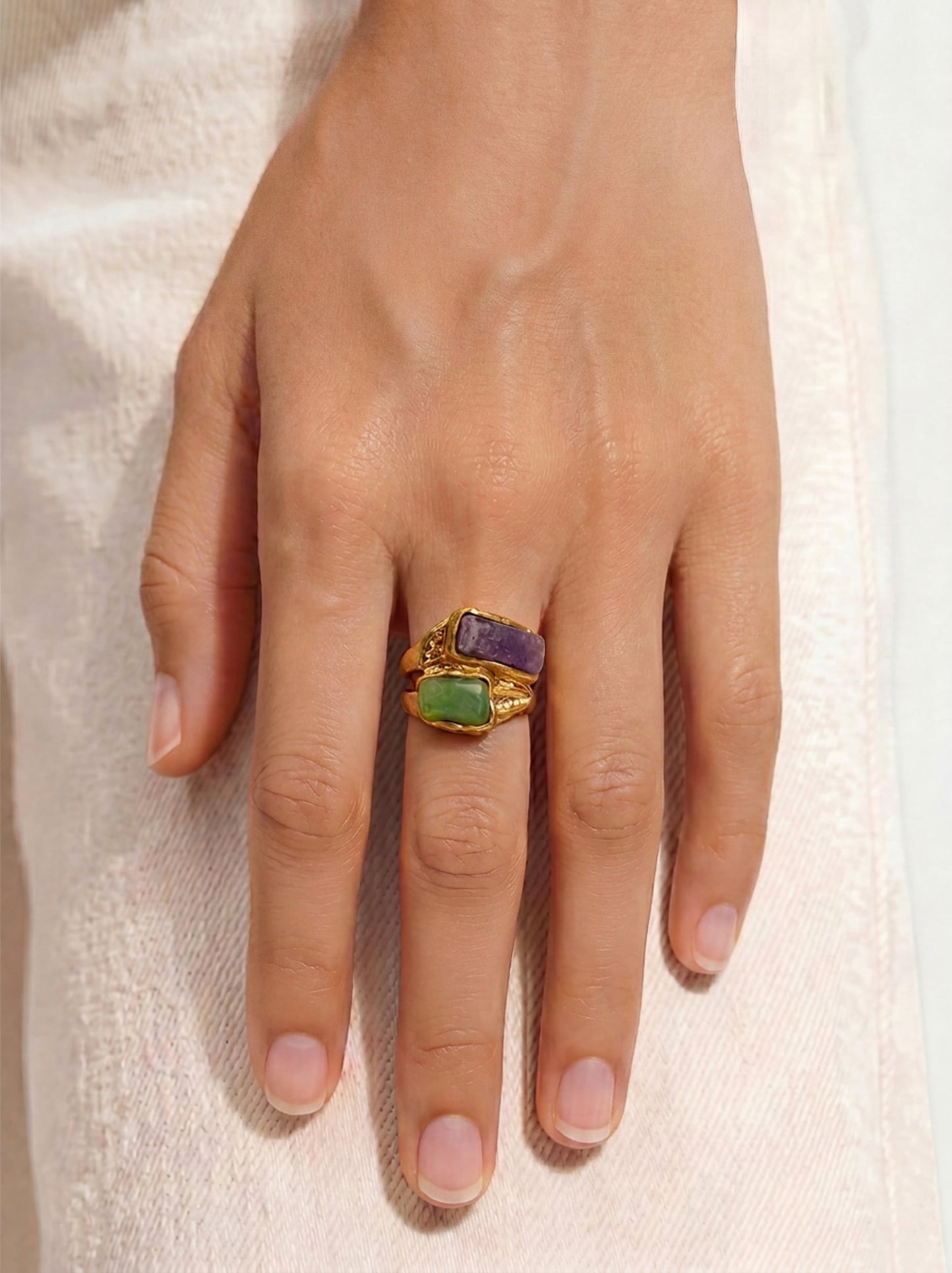 Wide Ring With Stones