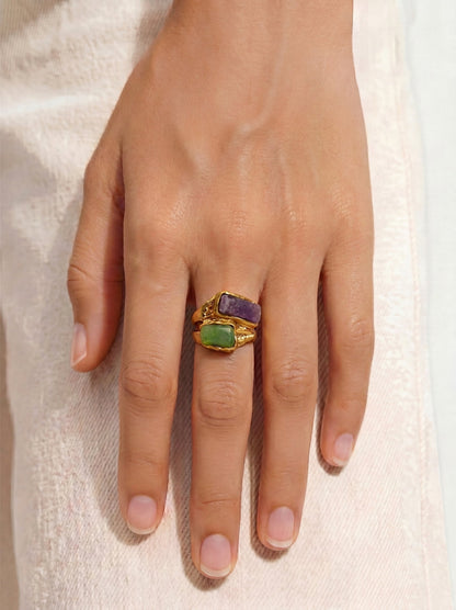 Wide Ring With Stones