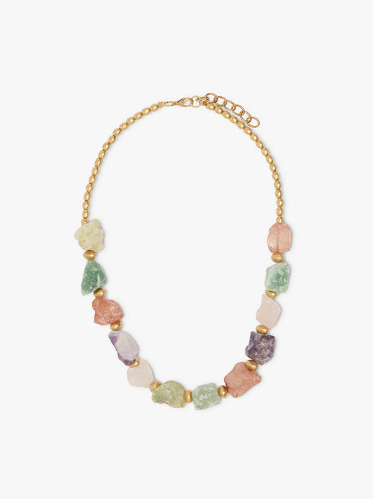 Short Necklace With Irregular Stones