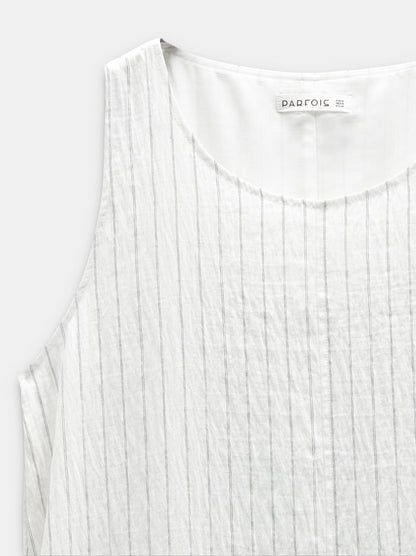 Crinkled Effect Striped Midi Dress