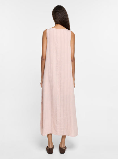 Crinkled Effect Striped Midi Dress