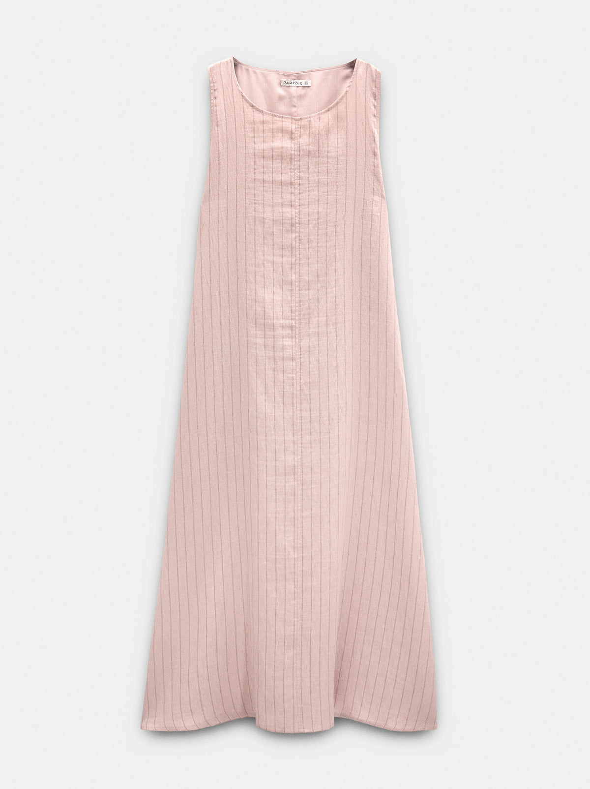 Crinkled Effect Striped Midi Dress