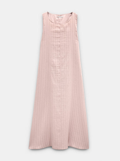 Crinkled Effect Striped Midi Dress