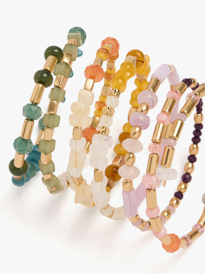Multicolour Beads Spiral Bracelet