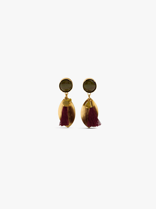 Long Earrings With Tassel And Petal