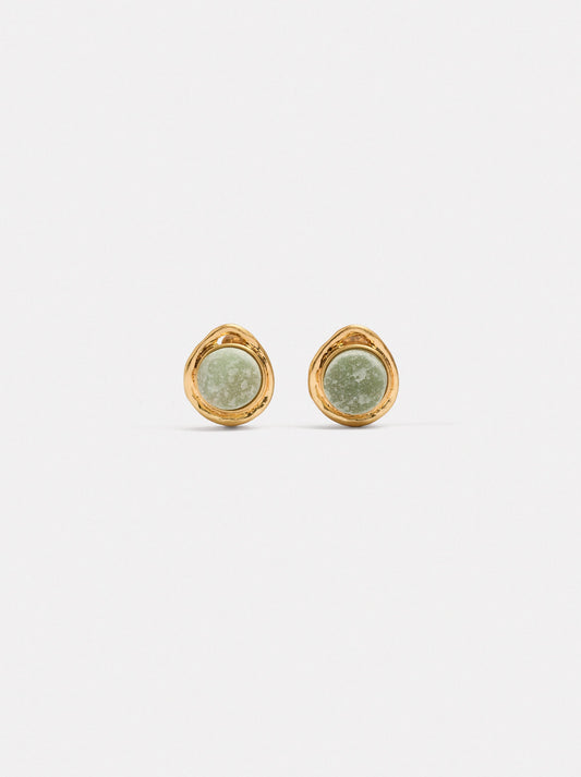 Oval Earrings With Stone
