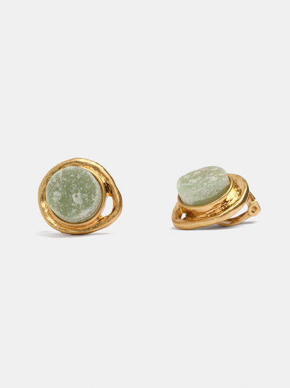 Oval Earrings With Stone