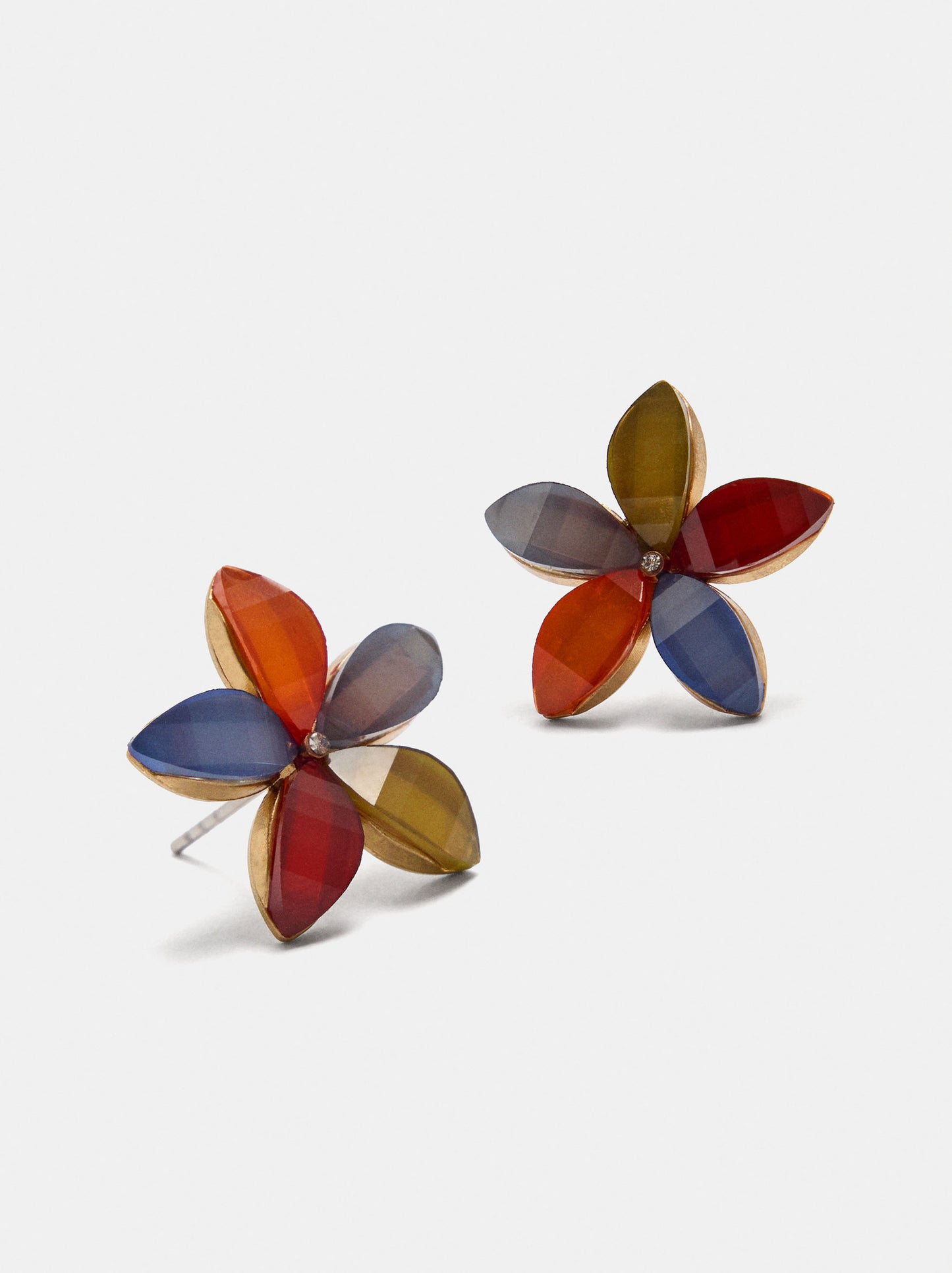 Multicolor Flower Earrings With Resin