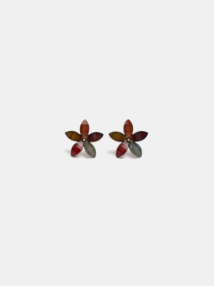 Multicolor Resin Flower Earrings
