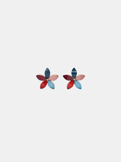 Multicolor Resin Flower Earrings